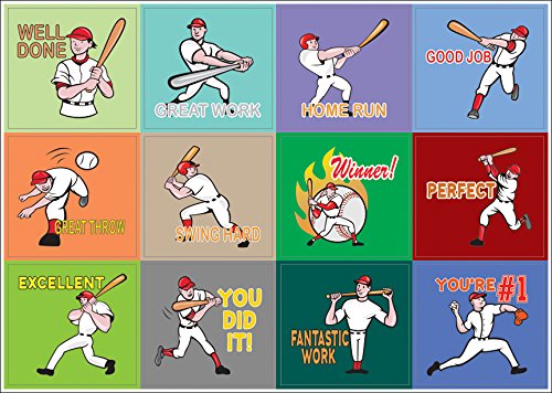 Creanoso Inspiring Positive Motivational Baseball Sports Stickers (20-sheets) â€“ Great Sport Motivational Decal Pack for Kids, Teens, Men & Women â€“ Sticky Surface DÃ©cor Decoration Collection Set