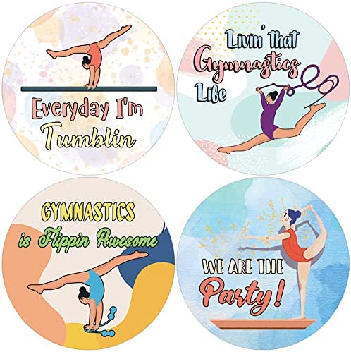 Creanoso Amusing Gymnast Stickers (10 Sets X 16 Designs) â€“ Sticker Card Giveaways for Kids â€“ Awesome Stocking Stuffers Gifts for Boys & Girls â€“ Classroom Home Rewards Enticements
