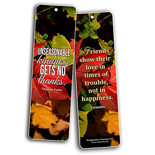 Creanoso Say Thanks To Friends Bookmarks (60-Pack) - Inspirational Quote Sayings Bookmarker Cards ÃƒÂ¢Ã¢â€šÂ¬Ã¢â‚¬Å“ Premium Gift for Men & Women, Adults, Teens ÃƒÂ¢Ã¢â€šÂ¬Ã¢â‚¬Å“ Employee Rewards Gifts ÃƒÂ¢Ã¢â€šÂ¬Ã¢â‚¬Å“ Bulk Pack Set