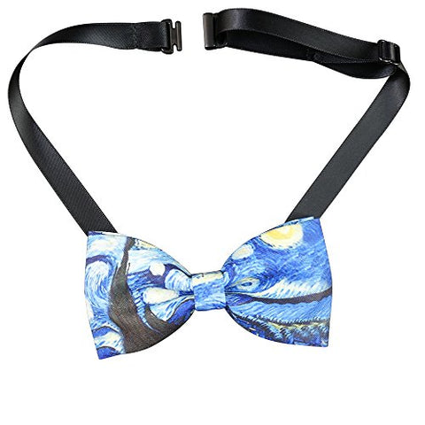 Vincent Van Gogh Starry Night Mens Bow Tie - Blue Tuxedo Bowtie by Creanoso
