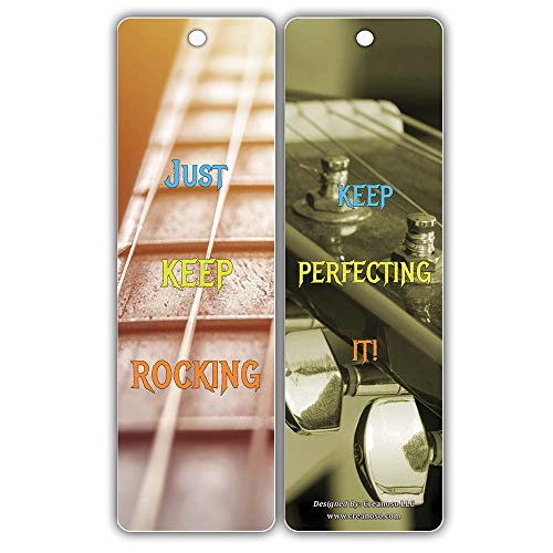 Creanoso Inspiring Inspirational Quotes Guitar Bookmarkers for Guitar Players (30-Pack) Ã¢â‚¬â€œ Motivational Guitar Sayings Ã¢â‚¬â€œ Stocking Stuffers Gift for Musicians, Bass Players, Guitar Lovers