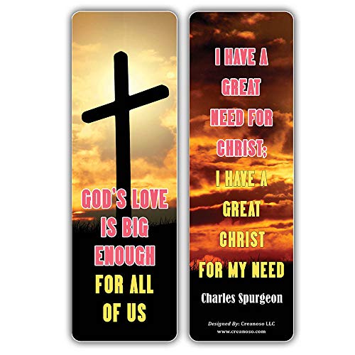 Creanoso Inspiring Quotes Christian Sayings Bookmarks (60-Pack) ÃƒÂ¢Ã¢â€šÂ¬Ã¢â‚¬Å“ Six Assorted Quality Bookmarker Cards Bulk Set ÃƒÂ¢Ã¢â€šÂ¬Ã¢â‚¬Å“ Premium Gift for Men & Women, Adults ÃƒÂ¢Ã¢â€šÂ¬Ã¢â‚¬Å“ Premium Gift Set ÃƒÂ¢Ã¢â€šÂ¬Ã¢â‚¬Å“ Book Marking C
