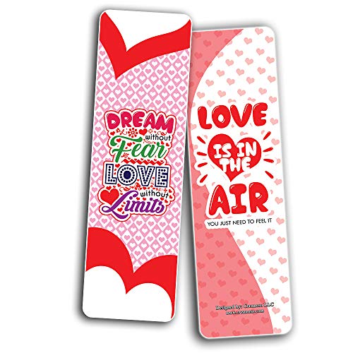 Creanoso Love Bookmarks (30-Pack) - Love Quotes Reading for Bookworms and Bibliophiles - Stocking Stuffers Gift Ideas for Boys and Girls