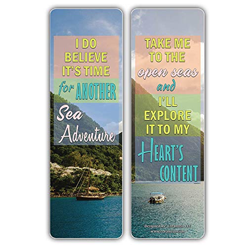 Creanoso Travelers Sayings Bookmarks Ã¢â‚¬â€œ Travel by Sea (30-Pack) Ã¢â‚¬â€œ Cool Sea Adventures Giveaways for Travelers, Adventurers, Explorers, Adult Men & Women Ã¢â‚¬â€œ Employee Incentive Rewards Ã¢â‚¬â€œ Page Clip