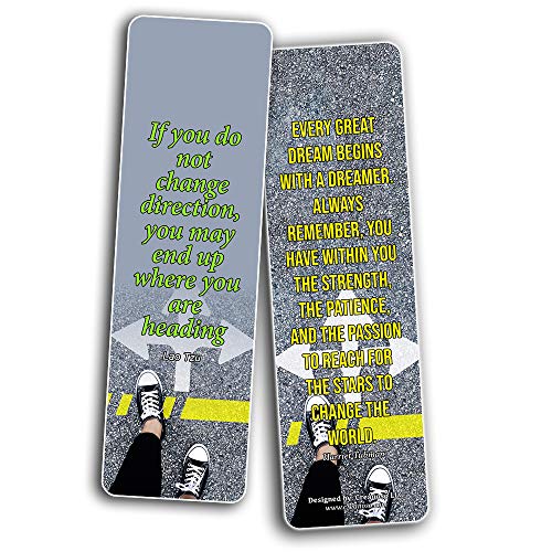 Creanoso Great Quotes to Ponder About Courage Change Wisdom Bookmarks (30-Pack) Ã¢â‚¬â€œ Stocking Stuffers Gift for Men & Women, Teens - Rewards Gifts Ã¢â‚¬â€œ Awesome Bookmark Collection for Bookworms