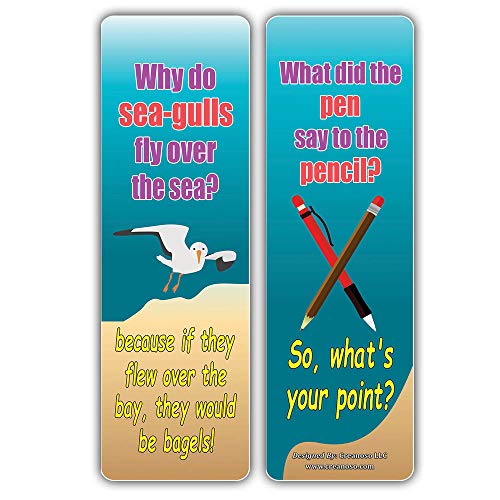 Creanoso Hilariously Silly and Funny Jokes Series 4 Bookmarks (60-Pack) ÃƒÂ¢Ã¢â€šÂ¬Ã¢â‚¬Å“ Motivational Book Reading Bookmarkers ÃƒÂ¢Ã¢â€šÂ¬Ã¢â‚¬Å“ Teacher Incentive and Classroom Rewards Gifts ÃƒÂ¢Ã¢â€šÂ¬Ã¢â‚¬Å“ Unique Party Favors