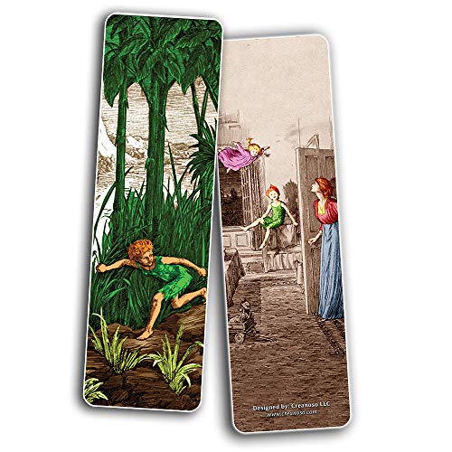 Creanoso Fairy Tales Peter and Wendy Bookmarks (60-Pack) ÃƒÂ¢Ã¢â€šÂ¬Ã¢â‚¬Å“ Inspirational Art Impressions Bookmarker Cards ÃƒÂ¢Ã¢â€šÂ¬Ã¢â‚¬Å“ Premium Gift Collection for Men & Women, Teens ÃƒÂ¢Ã¢â€šÂ¬Ã¢â‚¬Å“ Page Clipper