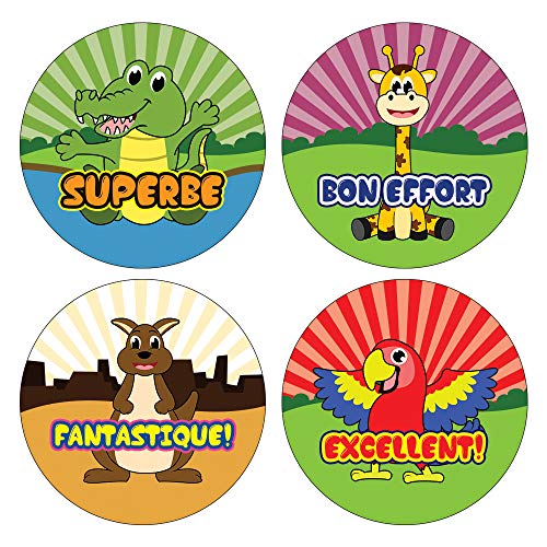 Kids French Reward Stickers Variety Pack (15-Sheet)