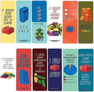 Creanoso Funny LEGO Bookmarks (5-Sets X 6 Cards)â€“ Daily Inspirational Card Set â€“ Interesting Book Page Clippers â€“ Great Gifts for Kids and Teens