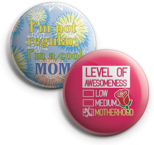 I Am A Caring Mother Pinback Buttons (1-Set X 10 Buttons)