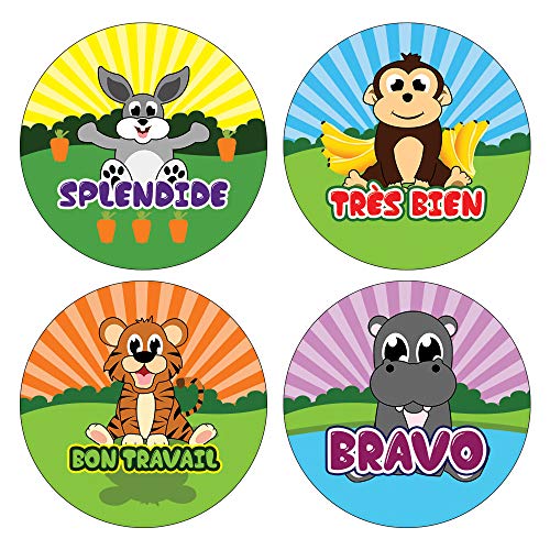 Kids French Reward Stickers Variety Pack (15-Sheet)