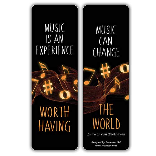 Creanoso Inspiring Music Sayings Bookmarks Series 4 (30-Pack) Ã¢â‚¬â€œ Stocking Stuffers Gift for Choir Band Singers Musicians Music Students, Adults, Teens Ã¢â‚¬â€œ Concert Gift Giving Ã¢â‚¬â€œ Music Rewards Incentives