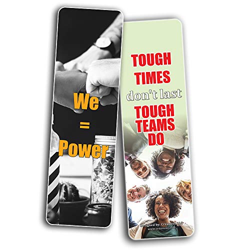 Creanoso Inspiring Teamwork Bookmarker Cards (30-Pack) Ã¢â‚¬â€œ Stocking Stuffers Gift for Men & Women, Adults Ã¢â‚¬â€œ Awesome Bookmark Collection Ã¢â‚¬â€œ Business Gifts Ã¢â‚¬â€œ Employee Rewards Incentives