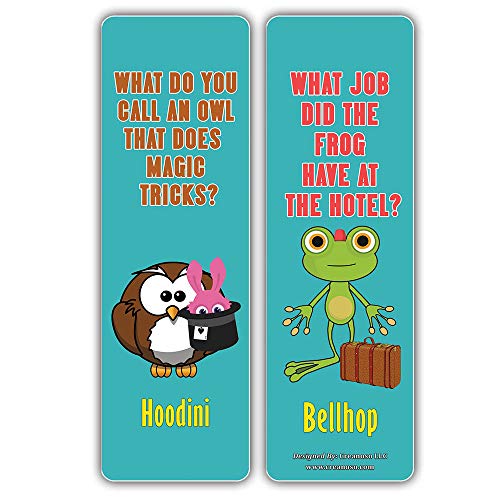Creanoso Funny Knock-Knock Jokes Puns Bookmarks (30-Pack) Ã¢â‚¬â€œ Unique Stocking Stuffers Gifts for Boys & Girls, Unisex Adults Ã¢â‚¬â€œ Cool Book Page Clippers Collection Set for Knock-Knock Ã¢â‚¬â€œ Awesome Giveaways