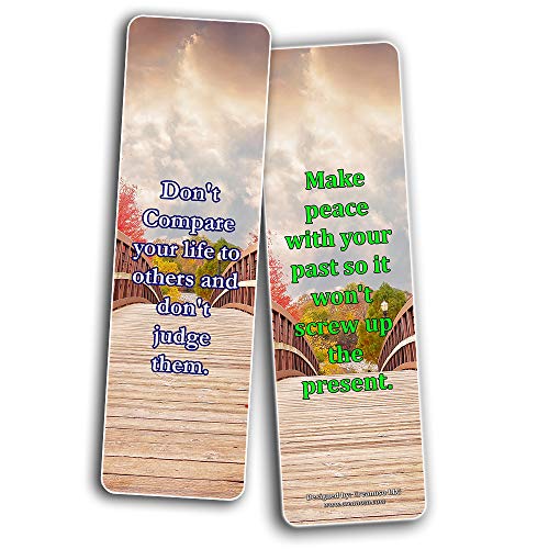Creanoso How to be happy Despite of Circumstances Bookmarks (60-Pack) ÃƒÂ¢Ã¢â€šÂ¬Ã¢â‚¬Å“ Inspirational Quote Sayings Bookmarker Cards - Awesome Page Marker Set ÃƒÂ¢Ã¢â€šÂ¬Ã¢â‚¬Å“ Premium Gift for Men & Women, Adults, Teens