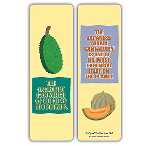 Creanoso Educational Learning About Fruits Facts Bookmarks (60-Pack) ÃƒÂ¢Ã¢â€šÂ¬Ã¢â‚¬Å“ Six Assorted Bulk Pack Book Page Clippers ÃƒÂ¢Ã¢â€šÂ¬Ã¢â‚¬Å“ Great Stocking Stuffers Gifts for Children ÃƒÂ¢Ã¢â€šÂ¬Ã¢â‚¬Å“ Great Teaching Tool for Classrooms