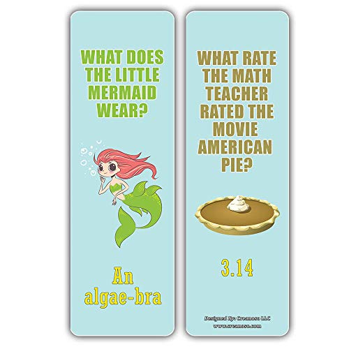 Creanoso Funny Jokes Puns Math Bookmarks (30-Pack) Ã¢â‚¬â€œ Stocking Stuffers Gift for Math Teachers, Students, Men & Women, Teens, Professionals Ã¢â‚¬â€œ Math Class Rewards Ã¢â‚¬â€œ Teaching Incentives Ã¢â‚¬â€œ Book Clip