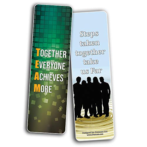 Creanoso Inspiring Teamwork Bookmarker Cards (30-Pack) Ã¢â‚¬â€œ Stocking Stuffers Gift for Men & Women, Adults Ã¢â‚¬â€œ Awesome Bookmark Collection Ã¢â‚¬â€œ Business Gifts Ã¢â‚¬â€œ Employee Rewards Incentives