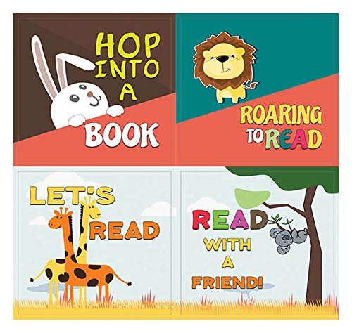 Creanoso Animal Good Reading Habit Stickers (10-Sheet) â€“ Total 120 pcs (10 X 12pcs) Individual Small Size 2.1 x 2. Inches , Waterproof, Unique Personalized Themes Designs, Any Flat Surface DIY Decoration Art Decal for Boys & Girls, Children, Teens