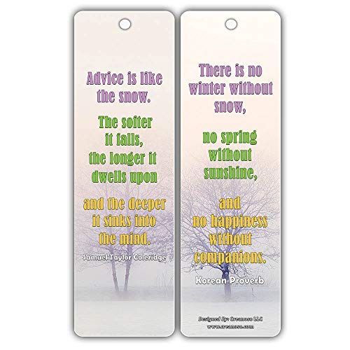Creanoso Winter Reading Inspirational Quotes Bookmarks (60-Pack) ÃƒÂ¢Ã¢â€šÂ¬Ã¢â‚¬Å“ Six Assorted Quality Bookmarks Bulk Set ÃƒÂ¢Ã¢â€šÂ¬Ã¢â‚¬Å“ Premium Gift for Bookworms ÃƒÂ¢Ã¢â€šÂ¬Ã¢â‚¬Å“ Awesome Bookmarks