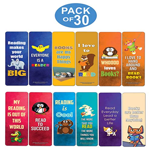 Creanoso Outer Space Bookmarks (30-Pack) Ã¢â‚¬â€œ Inspirational Reading Sessions Bookmarker Cards Ã¢â‚¬â€œ Awesome Stocking Stuffers Gift for Boys Girls Kids Teens Ã¢â‚¬â€œ Party Favors Supplies Ã¢â‚¬â€œ Rewards Gifts