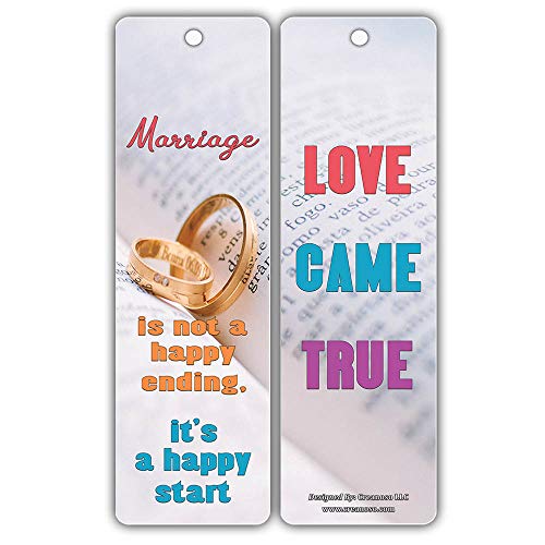 Creanoso Happy Quote Sayings Marriage Bookmarks (30-Pack) Ã¢â‚¬â€œ Inspiring Inspirational Sayings About Married Life Ã¢â‚¬â€œ Stocking Stuffers Gift for Husband, Wife, Spouse, Couple Ã¢â‚¬â€œ Marriage Gifts