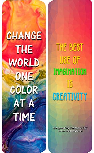 Creanoso Inspiring quotes for artists Bookmarks (30-Pack) - Great Stocking Stuffers Gifts for Men, Women, Adult, Teens, Book Reading Lovers, Bookworms