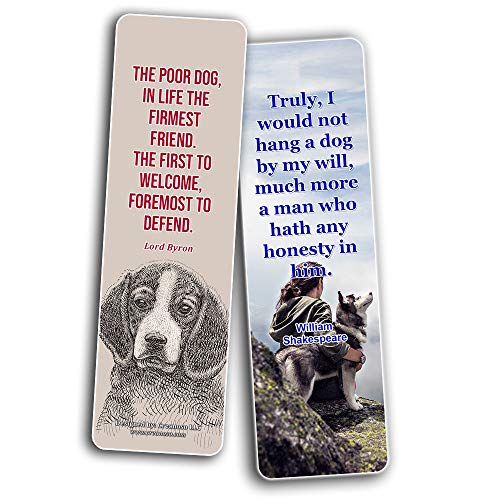 Creanoso Inspirational Dog Quotes Bookmarks (30-Pack) Ã¢â‚¬â€œ Stocking Stuffers Gift for Men & Women, Teens - Rewards Gifts Ã¢â‚¬â€œ Awesome Bookmark Collection for Dog Lovers Ã¢â‚¬â€œ Bulk Set Pack