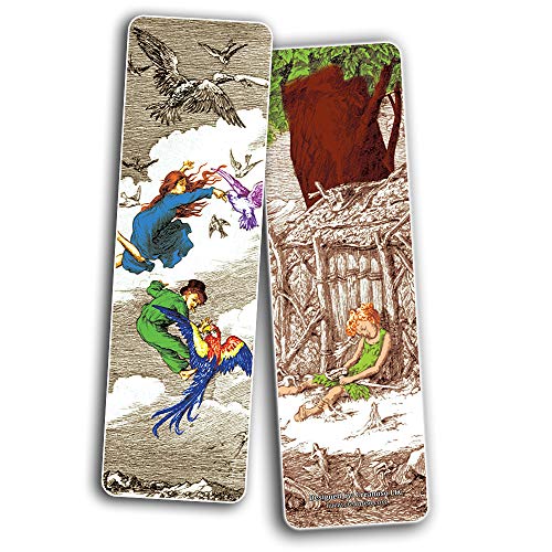 Creanoso Fairy Tales Peter and Wendy Bookmarks (60-Pack) ÃƒÂ¢Ã¢â€šÂ¬Ã¢â‚¬Å“ Inspirational Art Impressions Bookmarker Cards ÃƒÂ¢Ã¢â€šÂ¬Ã¢â‚¬Å“ Premium Gift Collection for Men & Women, Teens ÃƒÂ¢Ã¢â€šÂ¬Ã¢â‚¬Å“ Page Clipper