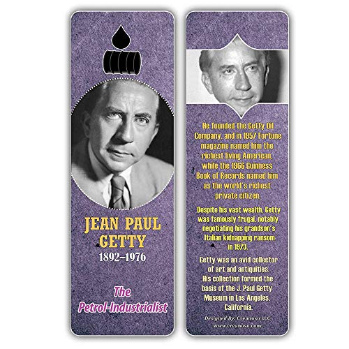 Creanoso Historical Fact American Famous Industrialists Bookmark Cards (30-Pack) Ã¢â‚¬â€œ Learning Reading Bookmarks Collection Set Ã¢â‚¬â€œ Stocking Stuffers for Boys, Girls, Kids Ã¢â‚¬â€œ Classroom Incentives