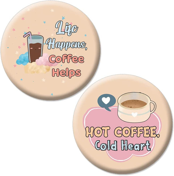 Fun Quotes for Coffee Addict Buttons (1-Set X 10 Buttons)