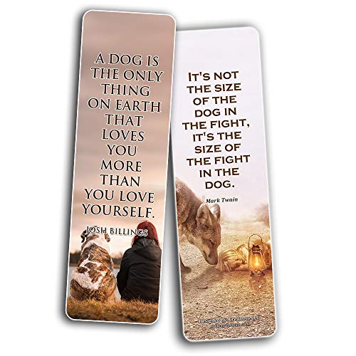 Creanoso Inspirational Dog Quotes Bookmarks (30-Pack) Ã¢â‚¬â€œ Stocking Stuffers Gift for Men & Women, Teens - Rewards Gifts Ã¢â‚¬â€œ Awesome Bookmark Collection for Dog Lovers Ã¢â‚¬â€œ Bulk Set Pack