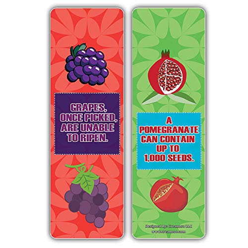 Creanoso Educational Learning About Fruits Facts Bookmarks (60-Pack) ÃƒÂ¢Ã¢â€šÂ¬Ã¢â‚¬Å“ Six Assorted Bulk Pack Book Page Clippers ÃƒÂ¢Ã¢â€šÂ¬Ã¢â‚¬Å“ Great Stocking Stuffers Gifts for Children ÃƒÂ¢Ã¢â€šÂ¬Ã¢â‚¬Å“ Great Teaching Tool for Classrooms
