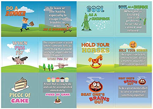 Creanoso Idiomatic Stickers (20-Sheet) - Funny Idioms for Kids Sticker Pack Collection Set â€“ Teacher Rewards and Classroom Incentive Ideas for Boys, Girls â€“ Awesome Wall Art Decal