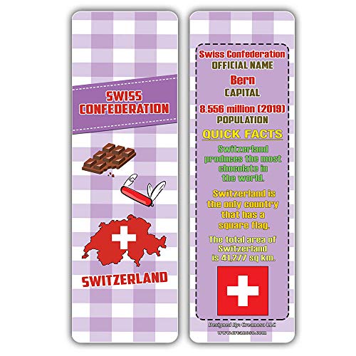 Creanoso Educational Facts European Countries Learning Bookmarks Series 2 (30-Pack) Ã¢â‚¬â€œ Unique Reading Bookmarks Collection Set Ã¢â‚¬â€œ Stocking Stuffers for Boys, Girls Ã¢â‚¬â€œ Cool Classroom Incentives