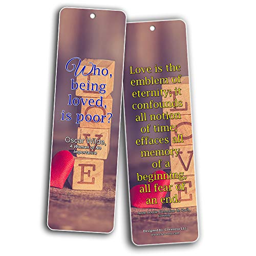 Creanoso Romantic Love Quotes Literary Bookmarker Cards (60-Pack) ÃƒÂ¢Ã¢â€šÂ¬Ã¢â‚¬Å“ Premium Quality Book Reading Bookmarks Design ÃƒÂ¢Ã¢â€šÂ¬Ã¢â‚¬Å“ Premium Gift for Men Women Adult, Bookworm ÃƒÂ¢Ã¢â€šÂ¬Ã¢â‚¬Å“ Awesome Bookmarks