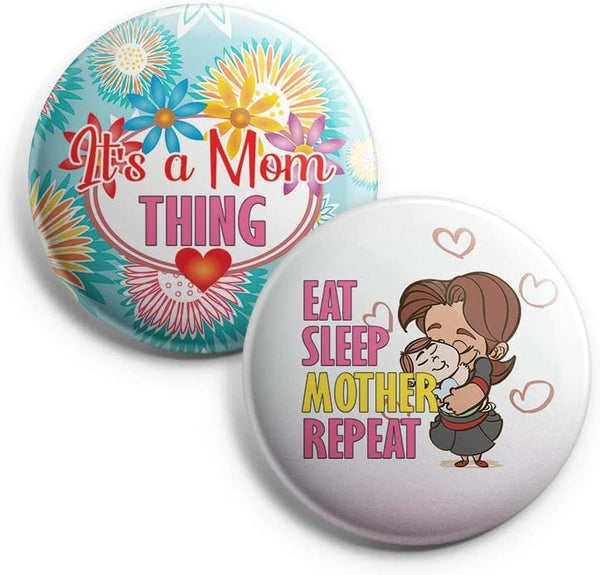 I Am A Caring Mother Pinback Buttons (1-Set X 10 Buttons)
