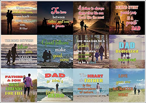 Creanoso Inspiring Sayings Father and Son Quote Stickers (20-Sheet) â€“ Unique Wall Art DÃ©cor Sayings Gift Stickers â€“ Awesome Stocking Stuffers Gifts for Father & Son, Dads, Daddies â€“ DIY Decal Set