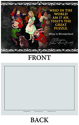 Creanoso Alice in Wonderland Postcards (60-Pack) - Assorted Card Stock Bulk Set â€“ Premium Quality Greeting Cards â€“ Stocking Stuffers Gift for Kids