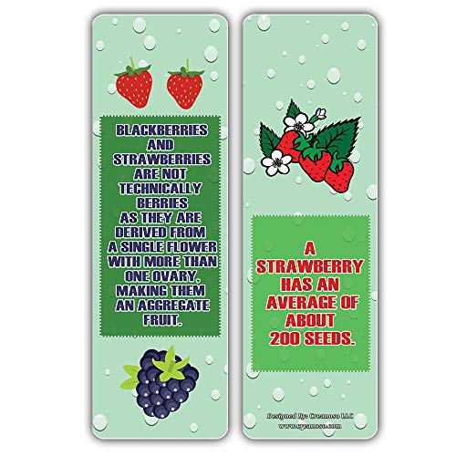 Creanoso Educational Learning About Fruits Facts Bookmarks (60-Pack) ÃƒÂ¢Ã¢â€šÂ¬Ã¢â‚¬Å“ Six Assorted Bulk Pack Book Page Clippers ÃƒÂ¢Ã¢â€šÂ¬Ã¢â‚¬Å“ Great Stocking Stuffers Gifts for Children ÃƒÂ¢Ã¢â€šÂ¬Ã¢â‚¬Å“ Great Teaching Tool for Classrooms