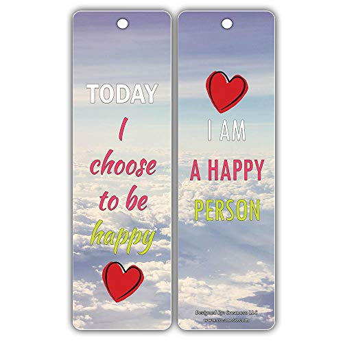 Creanoso Happiness Life Quotes Positive Sayings Bookmark Cards (30-Pack) Ã¢â‚¬â€œ Premium Gifts Bookmarks for Bookworm, Book Nerds, Book Readers Ã¢â‚¬â€œ Stocking Stuffers for Men & Women