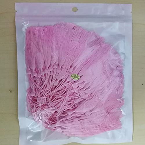 Creanoso Bookmark Tassels Pink (100-Pack)- for Bookmarks, Jewelry Making, Souvenir, Party Favors, Decor, Art and Craft Project - with Anti-Wrinkled Treatment to Straighten Them
