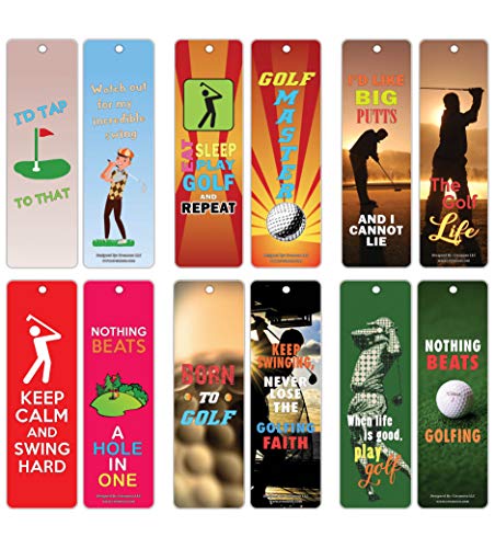 Golf Bookmarks Cards (60-Pack) ÃƒÂ¢Ã¢â€šÂ¬Ã¢â‚¬Å“ Six Assorted Quality Inspiring Inspirational Motivational Sayings Bookmarks Bulk Set ÃƒÂ¢Ã¢â€šÂ¬Ã¢â‚¬Å“ Premium Gift for Golfers Golf Tournament