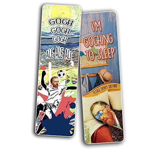 Meme Bookmarks Obsessed with Van Gogh Series 1 (30-Pack) Ã¢â‚¬â€œ Premium Gift Set Ã¢â‚¬â€œ Funny Van Gogh Famous Art Impressions Ã¢â‚¬â€œ Artist Gifts and Rewards Incentives Ã¢â‚¬â€œSilly Jokes Bookmarker Cards