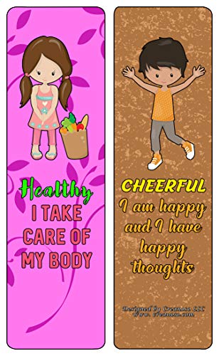Creanoso Powerful Character Traits Bookmarks Series 2 (60-Pack) - Assorted Designs for Children - Classroom Reward Incentives for Students - Stocking Stuffers & Party Favors