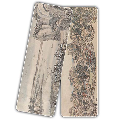 Creanoso Classic China Classical Arts Paintings Bookmarks (60-Pack) - Inspirational Chinese Art Impressions Bookmarker Card Set - Great Stocking Stuffers for Men, Women, Teens, Artists