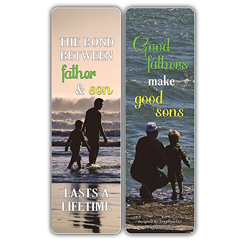 Father Cards Bookmarks - Inspiring Father and Son Saying Quotes (30-Pack) Ã¢â‚¬â€œ Reading Bookmarks Collection Set Ã¢â‚¬â€œ Stocking Stuffers Gift for Father and Son