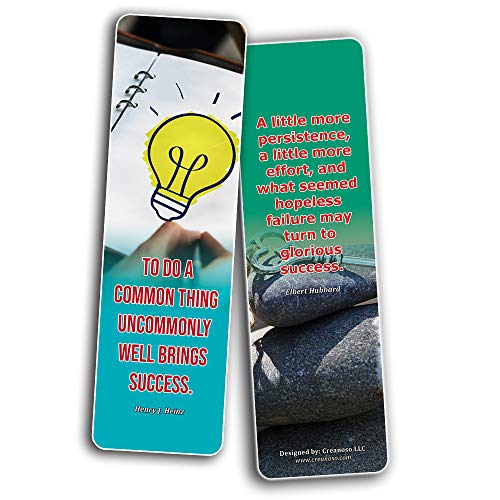 Creanoso Motivational Theme Bookmarks for Students (60-Pack) ÃƒÂ¢Ã¢â€šÂ¬Ã¢â‚¬Å“ Inspiring Inspirational Sayings Bookmarker Cards ÃƒÂ¢Ã¢â€šÂ¬Ã¢â‚¬Å“ Premium Gift Set for Boys, Girls, Men, Women, Teens ÃƒÂ¢Ã¢â€šÂ¬Ã¢â‚¬Å“ Incentive Gift Rewards