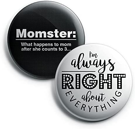 Funny Mom Quotes Collections button pins (1-Set X 10 Buttons)