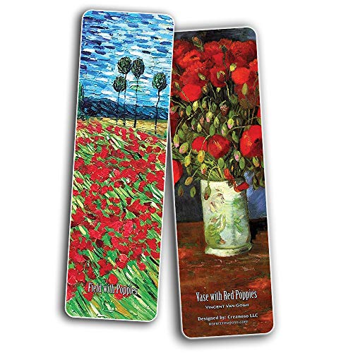Creanoso Van Gogh Flower Painting Bookmarks (60-Pack) ÃƒÂ¢Ã¢â€šÂ¬Ã¢â‚¬Å“ Inspirational Premium Gift Bookmarker Card Collection for Bookworms, Bibliophiles, Men & Women, Adults ÃƒÂ¢Ã¢â€šÂ¬Ã¢â‚¬Å“ Cool Classic Art Impressions Page Clip